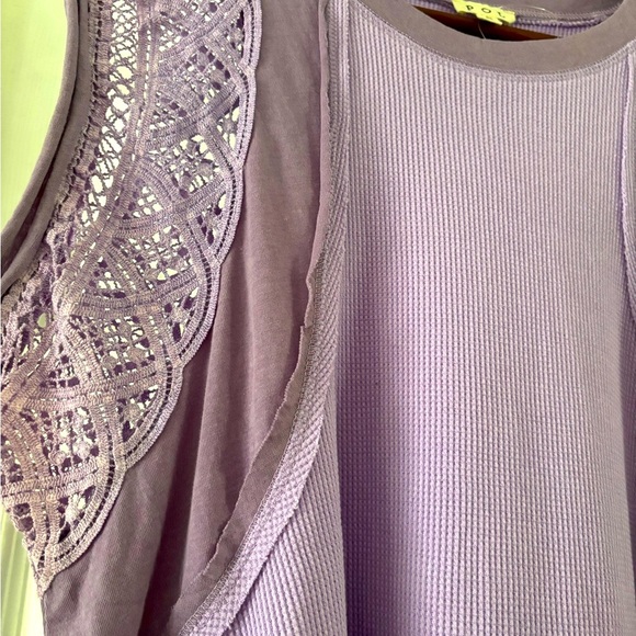 POL Mix Pattern Cuff Sleeve Tank Top NWOT - Picture 4 of 5